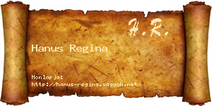Hanus Regina névjegykártya